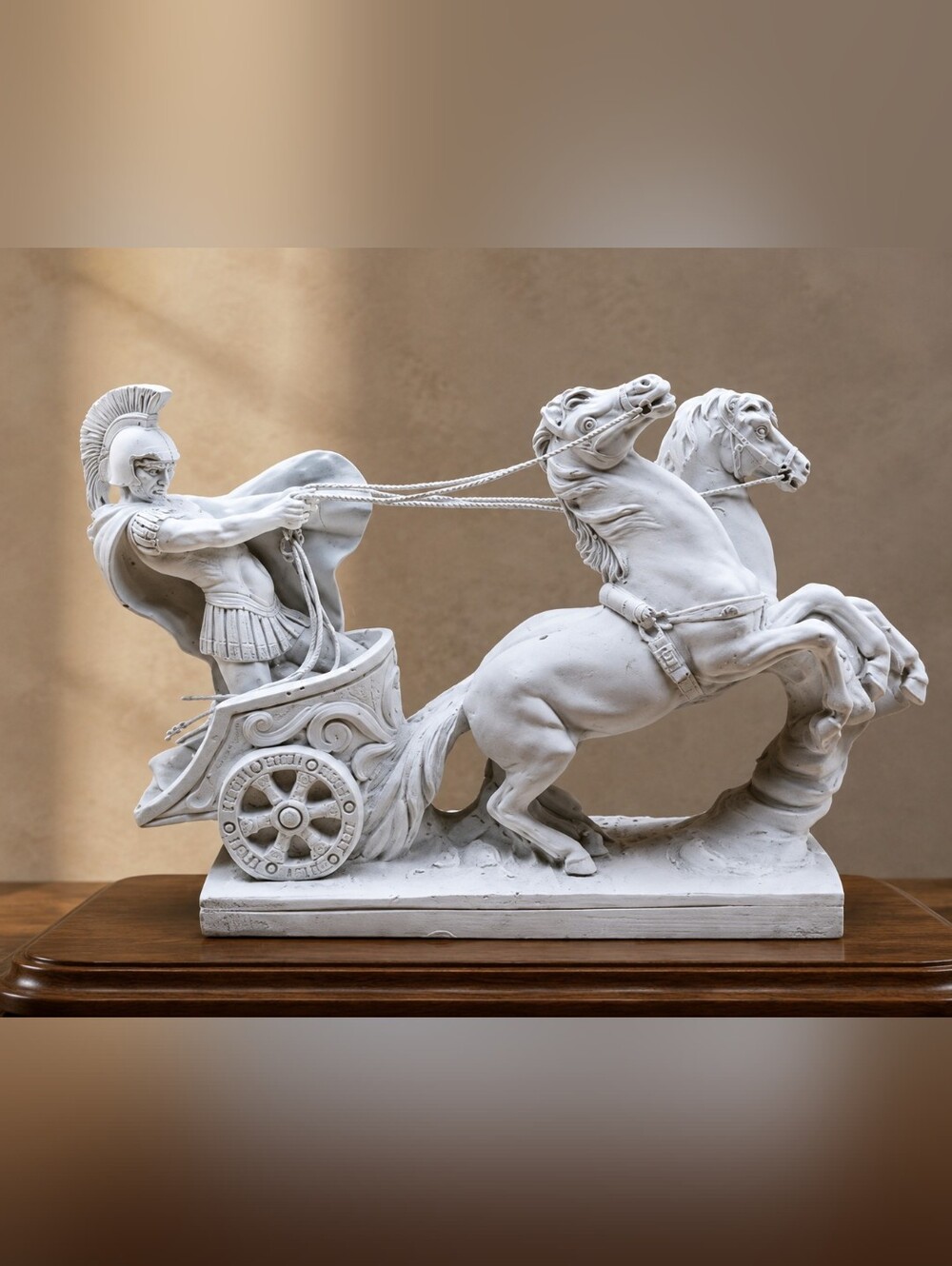 A. Santini Roman Centurion Chariot White VTG Statue Pre-Loved